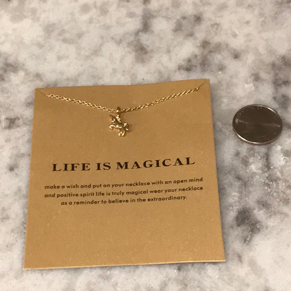 “Sara” magic dainty gold unicorn necklace - Picture 2 of 2